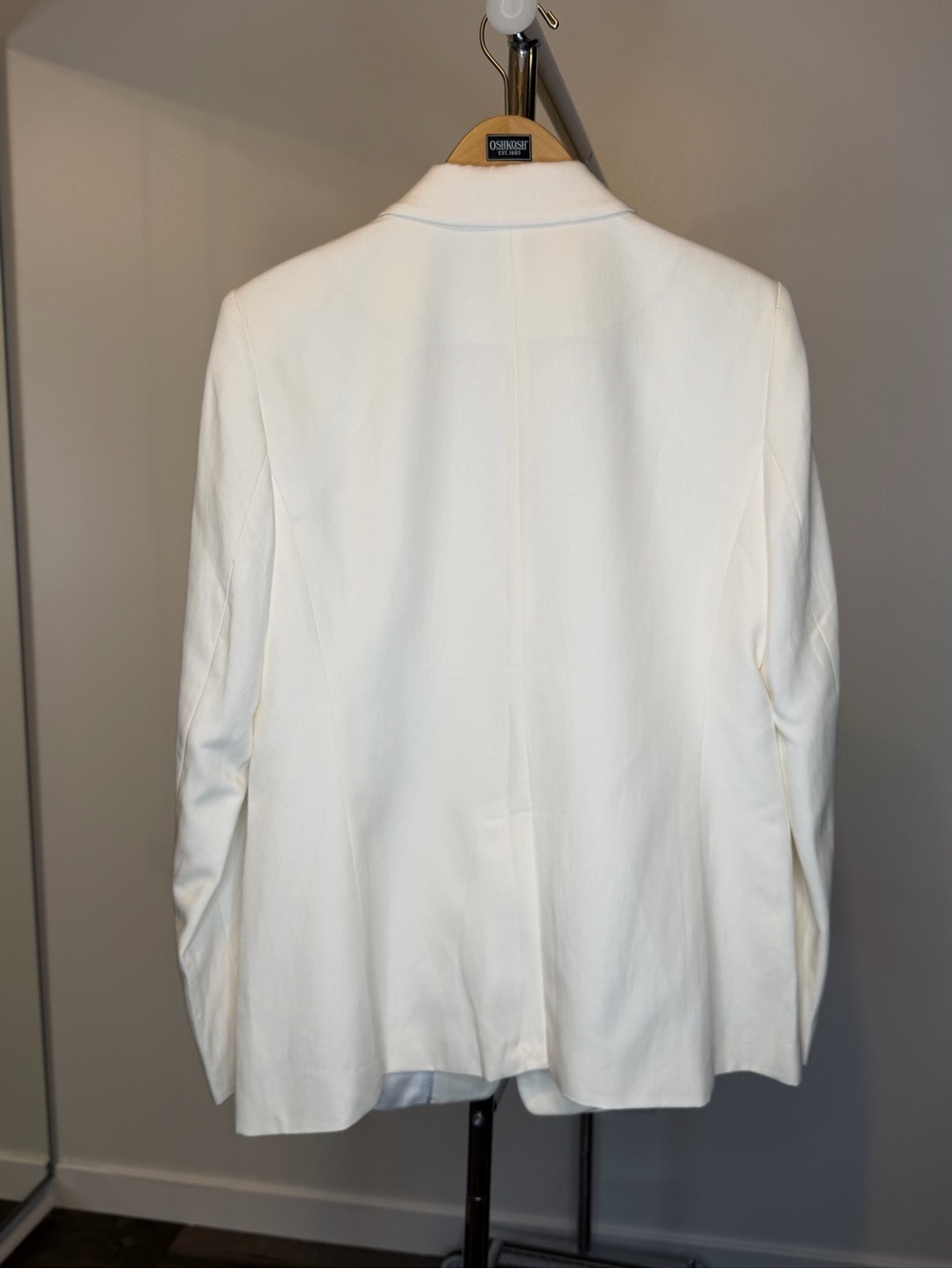 NEW LOFT Linen Blend Peak Notched Lapel Single-Button Blazer Ecru/Ivory Size 8 - Picture 7 of 11